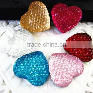 Shining Rhinestone in Heart Shaped-Flat Back Resin Craft(Cabochon) thumbnail-1