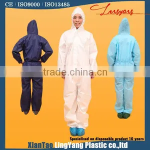 Disposable Waterproof Plastic Painters Workwear Coveralls Uniforms thumbnail-1