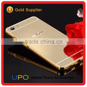 [UPO] Luxury Edge Gold Plated Metal Aluminum+Acrylic Mirror Back Case Cover For Vivo X7 Protective Hybrid Case thumbnail-6