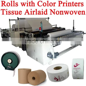 Centrepull Coreless 2200mm Embossing Color Printing Jumbo Roll Tissue Machine thumbnail-1
