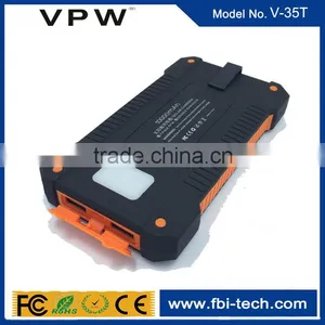 2016 New Design Factory Wholesale Portable 10000mAh Solar Power Bank With Clip thumbnail-2