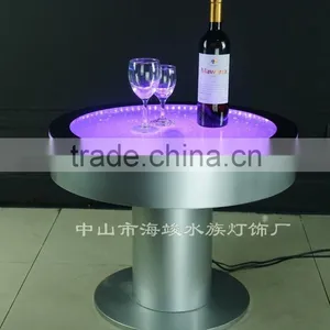 Beautiful Battery Driver Round Bar Table ,Fantastic LED Light and Water Bubble Moving Table thumbnail-5