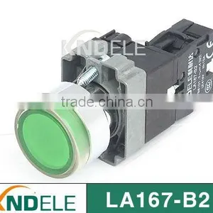 Flat Waterproof Electrical Push Button Switch With LED ,silver Contact Grade A LA167-B2-BW thumbnail-1