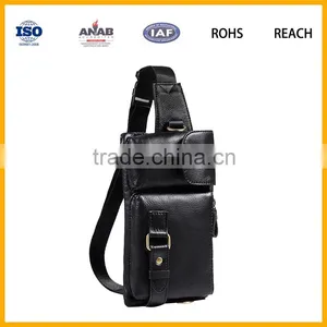 Factory Direct Sale High Quality Elegant PU Waist Bag With Two Small Pockets for Out Sports, Business thumbnail-1