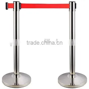 Portable Steel Security Crowd Control Stanchions Queue Way Barriers Posts With One Belt thumbnail-5