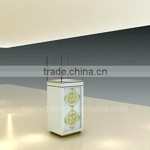 Museum Glass Tower Display Case With Led Light thumbnail-6