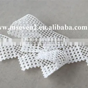 Nice Design Chemical Lace Trim White 100% Polyester Water Soluable Lace Guipure Trim Lace for Ladies thumbnail-4