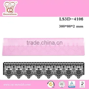 Hot Selling Custom Wedding Decoration Birthday Party Cake Silicone Lace Mat thumbnail-1