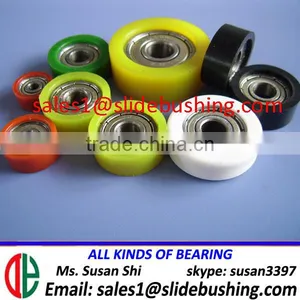 Curtain Window Sliding Door Plain Bearing 625 Wrapped Polyurethane PU Rubber Ball Bearing U V Groove Ring Plastic Coated Bearing thumbnail-5