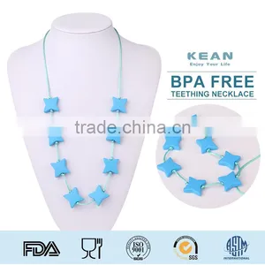 Kean Latest Design Silicone Beaded Teething Necklace for Baby Chewing thumbnail-1