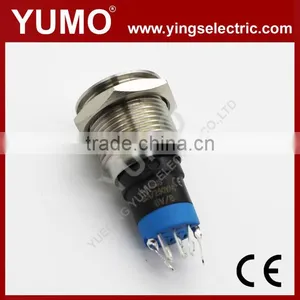 LA16JSF-11E Blue Push Button Monetary With Lamp Stainless Steel 6V DC thumbnail-3