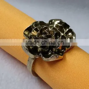 Bulk Vintage Rose Flower Metal Alloy Napkin Ring thumbnail-2
