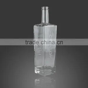 750ml Empty Crystal Clear Glass Wine Bottle, Hot Sale High Quality Vodka Bottle thumbnail-1