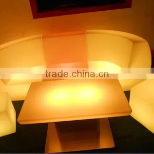 LED Remote Rectangle Tea Table/ Hot Sell LED Rechargeable Rectangle Coffee Table/LED Outdoor Lawn Rectangle Cocktail Table thumbnail-5