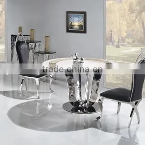 TH283 Good Quality Marble Top Round Dining Table thumbnail-1