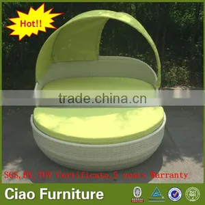 Outdoor Garden Rattan Day Bed With Canopy Poolside Sunbed Furniture thumbnail-2