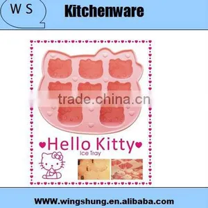 Ice Maker Silicone Ice Mould Mold Baking Pan Tray Ice Freeze Party Drink Mould Cake Mold Heiio Kitty Two Colors 8trays thumbnail-1