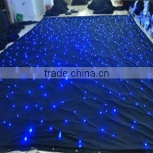 Black/white Fireproof Velvet Cloth Led Star Cloth Backdrop for Theater thumbnail-3