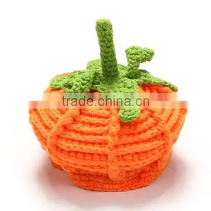 Infant Toddler Pumkin Hat Crochet Baby Pumpkin Hat Halloween Hat Baby Girls Boys Beanie Photo Props thumbnail-2