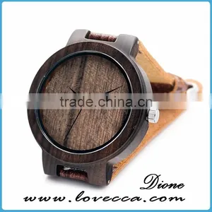 Wholesale Top Quality Men Watches Leather Strap Fashion Wood Watches thumbnail-3