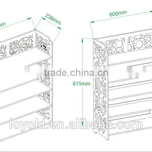 White Wood&Plastic Corner Shelf Home Display Beautiful Shoe Rack thumbnail-6