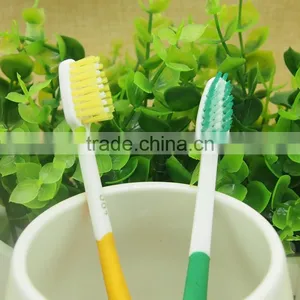 Rubber Handle Small Head Natural Bristle Child Toothbrush thumbnail-3