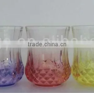 GH254 Glass Drinking Cup With Colorful Spray thumbnail-1
