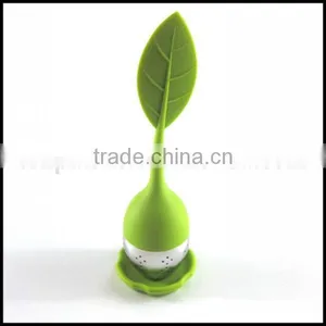 Wholesale Cute Silicone Stainless Steel Leaf Tea Strainer Teaspoon Infuser Spice Filter Manufacturer thumbnail-2