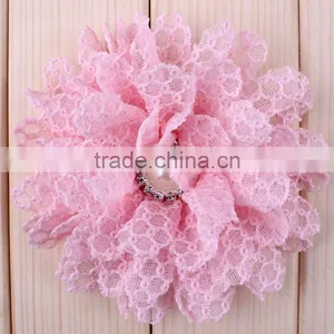 Fabric Flower With Pearl Beads Center for Kids Hair Accessories thumbnail-2