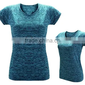 Ladies' Space Dye Tech T-Shirt Blank Fitness T Shirt Lightweight Raglan Short Sleeve T Shirt Yoga Top Shirt thumbnail-2