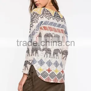 Ladies Elephant Parade Long Sleeve Fashion t Shirt Low Price thumbnail-5