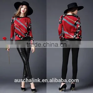 Lady Long Sleeve Bulk Cheap t Shirt Fashion Design Printing thumbnail-6