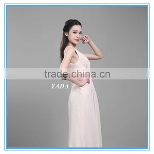 Wholesale Deep V Chiffon Modern Handmade Pleated Long Evening Dress thumbnail-6