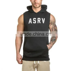 2016 Hooded Sleeveless Undershirt Cotton Sport Vest Waistcoat Sleeveless Tank Top Mens Fitness Hoodies Sweatshirts thumbnail-4