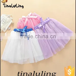 Baby Light Pink Girls Fancy Tutu Skirts Children Long Puffy Skirts With Bow on Waist thumbnail-2