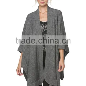 Solid Color Pashmina Shawl Cashmere Sleeveless Cardigan Shawls thumbnail-1