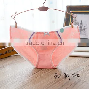 Girls Candy Color Bowknot Pure Cotton Briefs Panty Sexy Lace Women Cute Briefs Underwear thumbnail-1