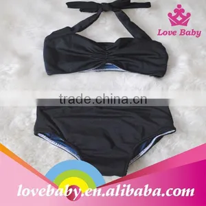 Wholesale Lovebaby Boutique Solid Black Micro Child Bikini LBP4120614 thumbnail-1