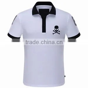 Hot Sale Soft Fabric Skull Pattern Printed Polo New Model Men's T-shirt Wholesale in China thumbnail-4