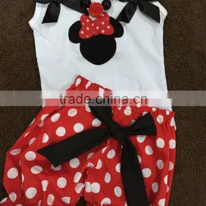 Wholesale Minnie Tank Top Girls Shorts Sets, Summer Shorts Outfit Clothing for Girl, Little Girls Boutique Clothing Sets Remake thumbnail-2