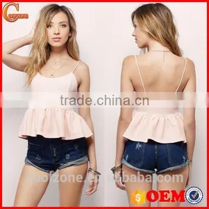 Crop Tops Spaghetti Strap Sexy Bra Bustier Pink Corsets Vest Camisole Tank Top thumbnail-1