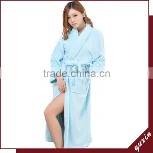 Customized Color Fleece Robe Towel Robe Breathable Hotel BathRobe RS001 thumbnail-1