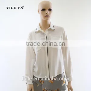 Summer Style Women Sexy Shirt Long Sleeve White Casual Lady Blouse Tops Office Shirt thumbnail-1