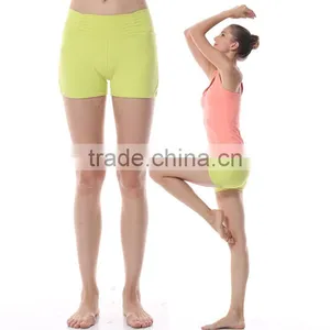 High Quality Women Gym Shorts Custom Fitness Yoga Pants in Guangzhou Manufacturer thumbnail-2