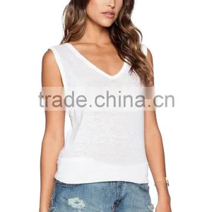 Linen Blend Low Back Tank thumbnail-3