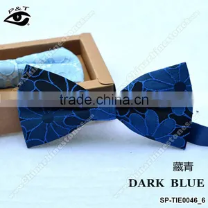 9 Colors 12x6 CM Flower Embroideried Jacquard Party Bow Tie Silk Bowtie for Men thumbnail-5