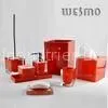 9 Piece Fashionable Decorative Red Polyresin Bathroom Set for Home thumbnail-1