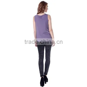 Women's Cotton Sequined Fitness Tank Top thumbnail-4