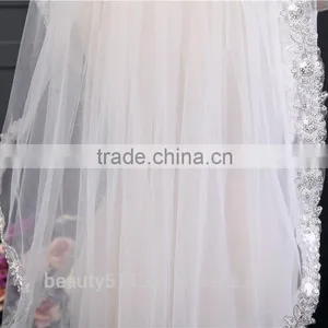 2017 Wholesale Bridal Veils Hot Sale Short Elegant Bridal Wedding Veils Short Tulle Wedding Bridal Veils HL28 thumbnail-6