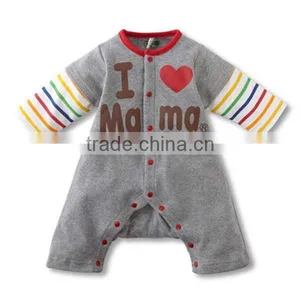 2016 Autumn Sweet Heart Colorful Stripes Long Sleeve Babysuits thumbnail-2